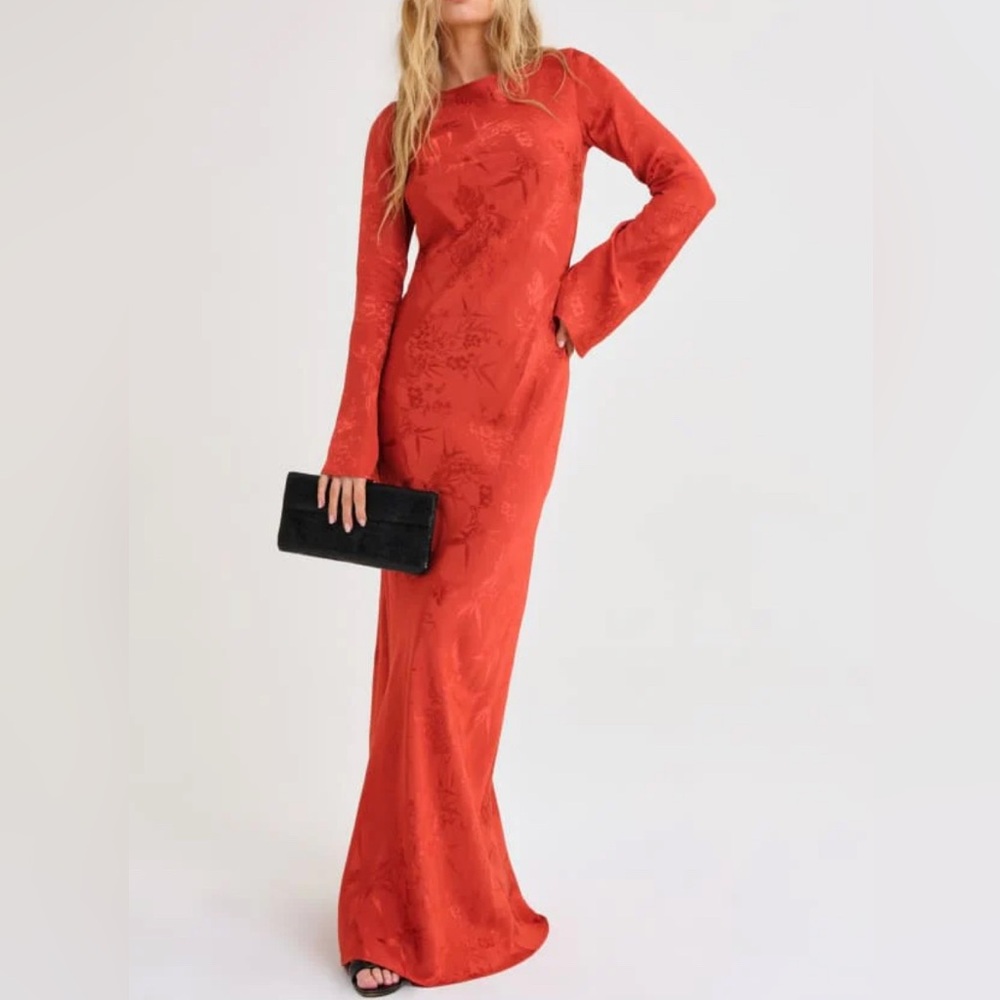 Rumored Red Maxi Bell Sleeve dress NEW WITH TAGS small